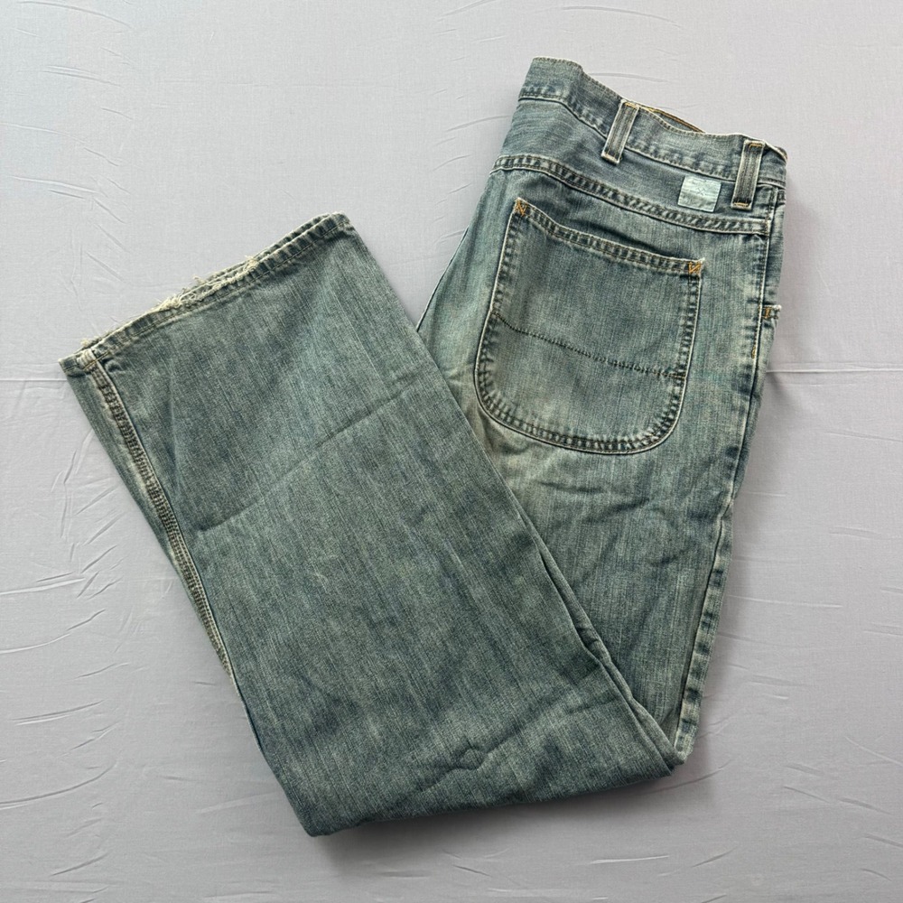 Vintage Gap Worker Jeans Men 38x32 Y2K Baggy Light Wash Blue Straight Leg Denim